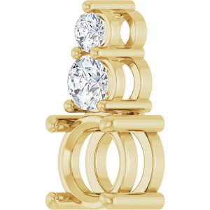 14K Yellow Gold 6.5 mm Round 1/3 CTW Natural Diamond Semi-Set Pendant – image 4