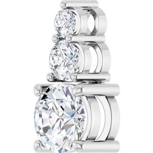 Platinum 6.5 mm Round 1/3 CTW Natural Diamond Semi-Set Pendant – image 3