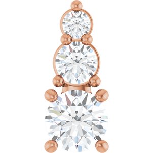 14K Rose Gold 4.4 mm Round Pendant Mounting