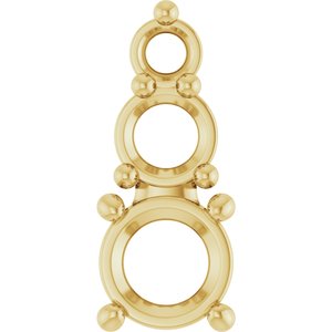 18K Yellow Gold 4.4 mm Round Pendant Mounting – image 2