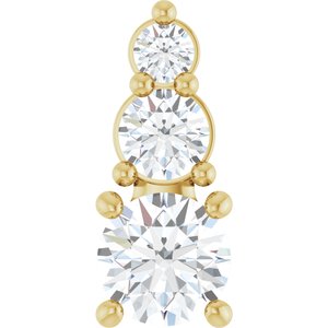 18K Yellow Gold 4.4 mm Round Pendant Mounting