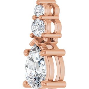10K Rose Gold 8x5 mm Pear Pendant Mounting – image 3