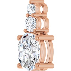 10K Rose Gold 9x7 mm Oval Pendant Mounting – image 3