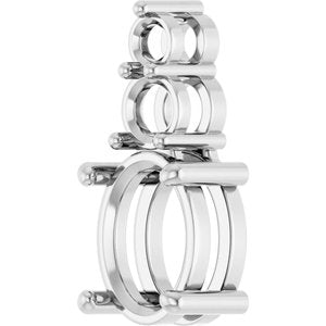 10K White Gold 9x7 mm Oval Pendant Mounting – image 4