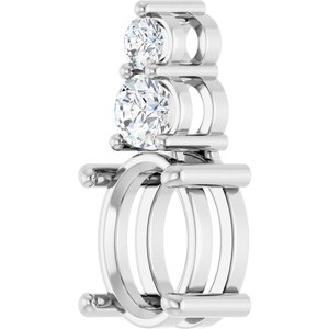 Platinum 9x7 mm Oval 1/3 CTW Natural Diamond Semi-Set Pendant – image 4