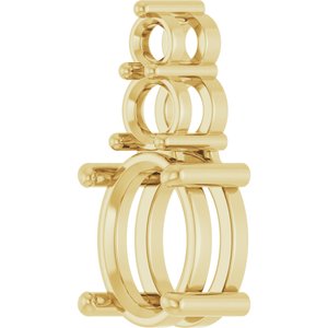 18K Yellow Gold 9x7 mm Oval Pendant Mounting – image 4