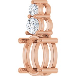 14K Rose Gold 9x7 mm Oval 1/3 CTW Natural Diamond Semi-Set Pendant – image 4