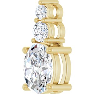14K Yellow Gold 9x7 mm Oval 1/4 CTW Lab-Grown Diamond Semi-Set Pendant – image 3