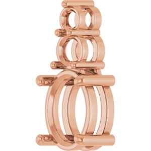 18K Rose Gold 9x7 mm Oval Pendant Mounting – image 4