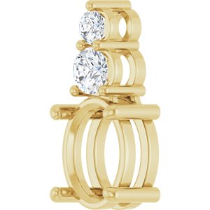 14K Yellow Gold 9x7 mm Oval 1/4 CTW Lab-Grown Diamond Semi-Set Pendant – image 4