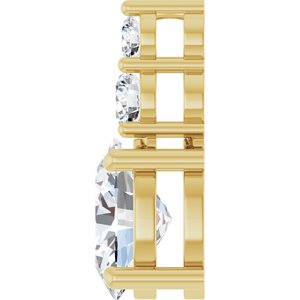 14K Yellow Gold 9x7 mm Oval 1/3 CTW Natural Diamond Semi-Set Pendant – image 5