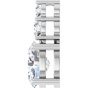 Platinum 9x7 mm Oval 1/3 CTW Natural Diamond Semi-Set Pendant – image 5