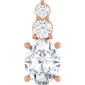 10K Rose Gold 9x7 mm Oval Pendant Mounting