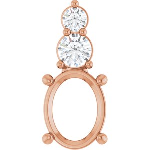14K Rose Gold 9x7 mm Oval 1/4 CTW Lab-Grown Diamond Semi-Set Pendant – image 2