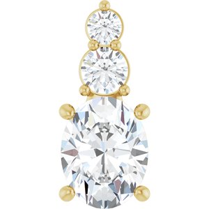 10K Yellow Gold 9x7 mm Oval Pendant Mounting