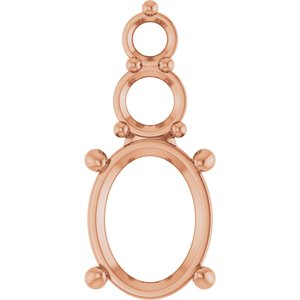 10K Rose Gold 9x7 mm Oval Pendant Mounting – image 2