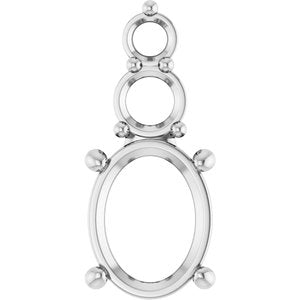 14K White Gold 9x7 mm Oval Pendant Mounting – image 2