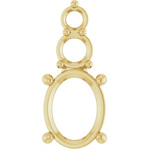 10K Yellow Gold 9x7 mm Oval Pendant Mounting – image 2