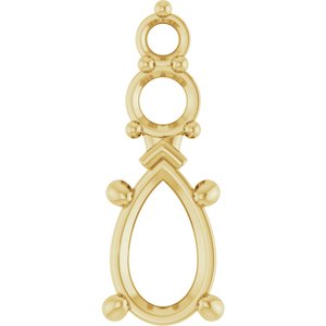 14K Yellow Gold 8x5 mm Pear Pendant Mounting – image 2