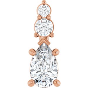 14K Rose Gold 8x5 mm Pear Pendant Mounting