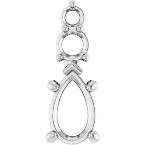 Sterling Silver 8x5 mm Pear Pendant Mounting – image 2