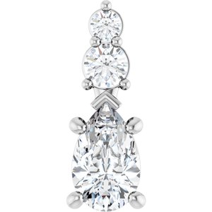 Platinum 8x5 mm Pear Pendant Mounting