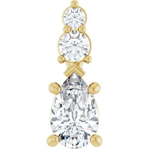 18K Yellow Gold 8x5 mm Pear Pendant Mounting