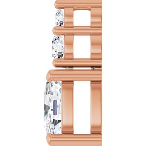 10K Rose Gold 6.5x4.5 mm Elongated Cushion Pendant Mounting – image 5