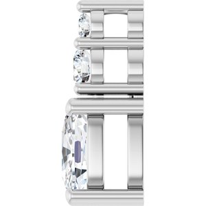 14K White Gold 6.5x4.5 mm Elongated Cushion Pendant Mounting – image 5