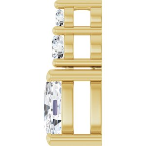 14K Yellow Gold 6.5x4.5 mm Elongated Cushion Pendant Mounting – image 5