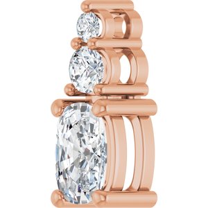 10K Rose Gold 6.5x4.5 mm Elongated Cushion Pendant Mounting – image 3