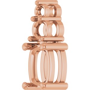 10K Rose Gold 6.5x4.5 mm Elongated Cushion Pendant Mounting – image 4