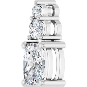 10K White Gold 6.5x4.5 mm Elongated Cushion Pendant Mounting – image 3