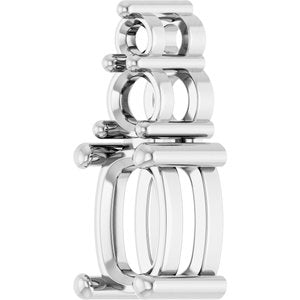 18K White Gold 6.5x4.5 mm Elongated Cushion Pendant Mounting – image 4
