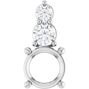 14K White Gold 7 mm Round 1/3 CTW Natural Diamond Semi-Set Pendant – image 2