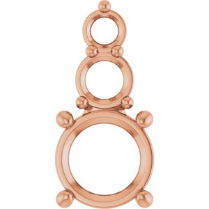 10K Rose Gold 7 mm Round Pendant Mounting – image 2