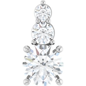 Platinum 7 mm Round 1/4 CTW Lab-Grown Diamond Semi-Set Pendant