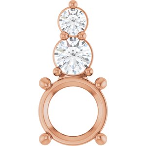 14K Rose Gold 7 mm Round 1/4 CTW Lab-Grown Diamond Semi-Set Pendant – image 2