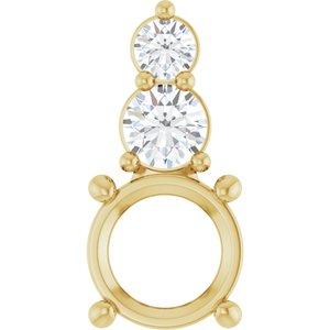 14K Yellow Gold 7 mm Round 1/4 CTW Lab-Grown Diamond Semi-Set Pendant – image 2