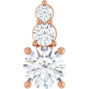 14K Rose Gold 7 mm Round Pendant Mounting