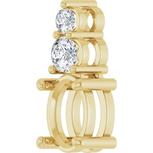 14K Yellow Gold 7.5x5.5 mm Oval 1/5 CTW Lab-Grown Diamond Semi-Set Pendant – image 4