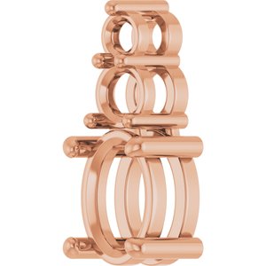 18K Rose Gold 7.5x5.5 mm Oval Pendant Mounting – image 4