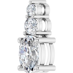 14K White Gold 7.5x5.5 mm Oval 1/5 CTW Lab-Grown Diamond Semi-Set Pendant – image 3