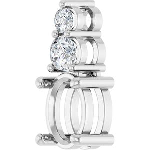 14K White Gold 7.5x5.5 mm Oval 1/5 CTW Lab-Grown Diamond Semi-Set Pendant – image 4