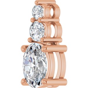 18K Rose Gold 7.5x5.5 mm Oval Pendant Mounting – image 3