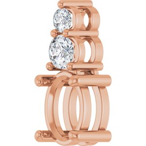 14K Rose Gold 7.5x5.5 mm Oval 1/5 CTW Natural Diamond Semi-Set Pendant – image 4