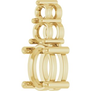 14K Yellow Gold 7.5x5.5 mm Oval Pendant Mounting – image 4