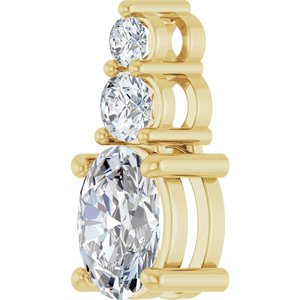 18K Yellow Gold 7.5x5.5 mm Oval Pendant Mounting – image 3