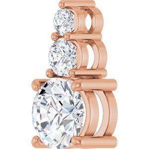 10K Rose Gold 7 mm Round Pendant Mounting – image 3