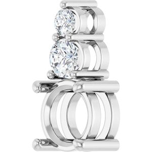 Platinum 7 mm Round 1/4 CTW Lab-Grown Diamond Semi-Set Pendant – image 4